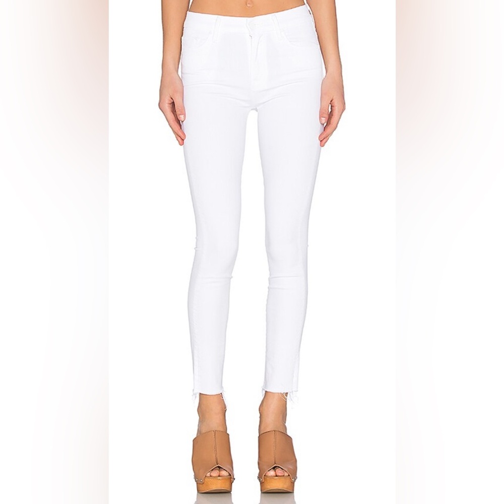 MOTHER High Waisted Looker Ankle Fray in Stayin’ Alive